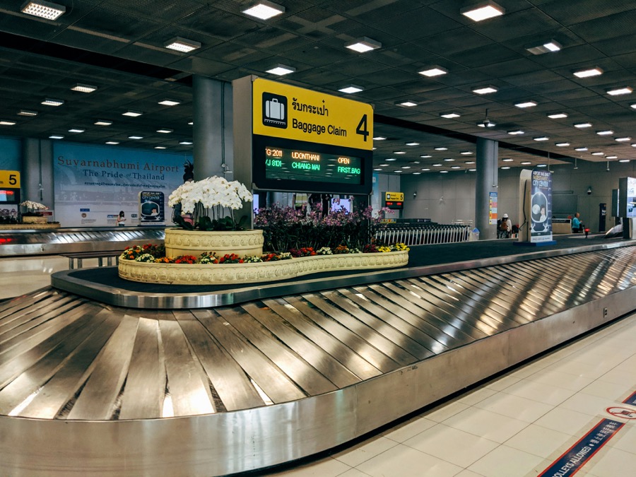 Baggage reclaim carousel in the arrivals hall
